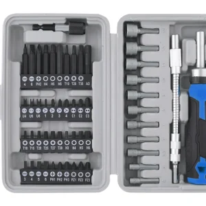 54pc 1/4" Screwdriver and Nut Driver Bit Set - Complete Home Tool Set DT9025 Blue/Gray